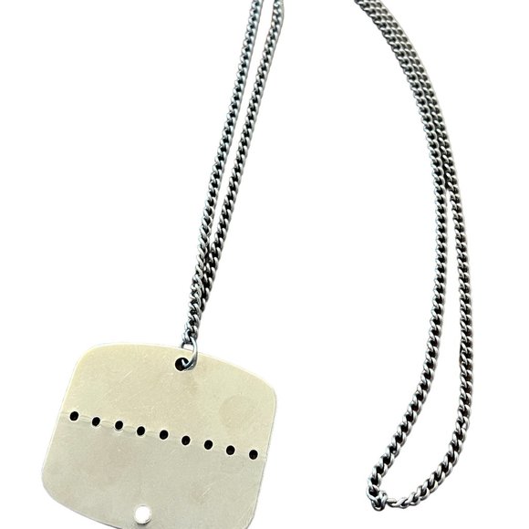 French Army Issued Dog Tag & Chain Unused VTG 1960s Original 14" Chain 1.75" Tag - Picture 11 of 14